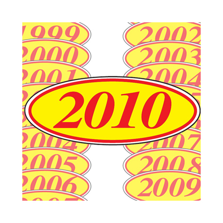 CAR DEALER DEPOT Red & Yellow Oval Year Model Signs: 2020 Pk 198-R-20